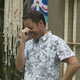 Harrison on the set of Bachelor in Paradise. Image via ABC.